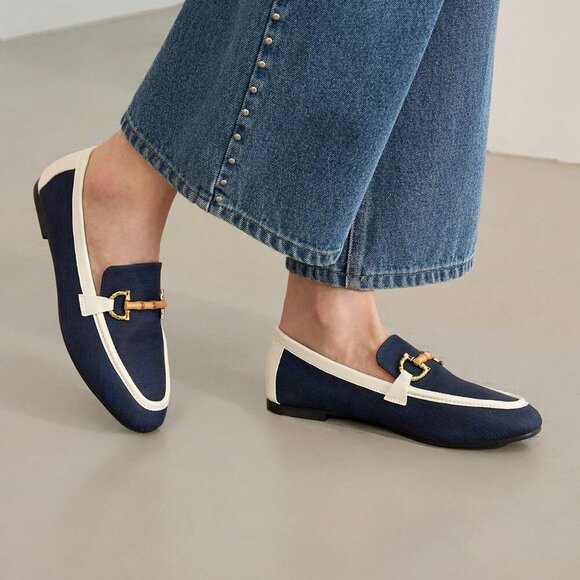 Royal Blue Preppy Women's Casual Flats - Picture 3 of 10